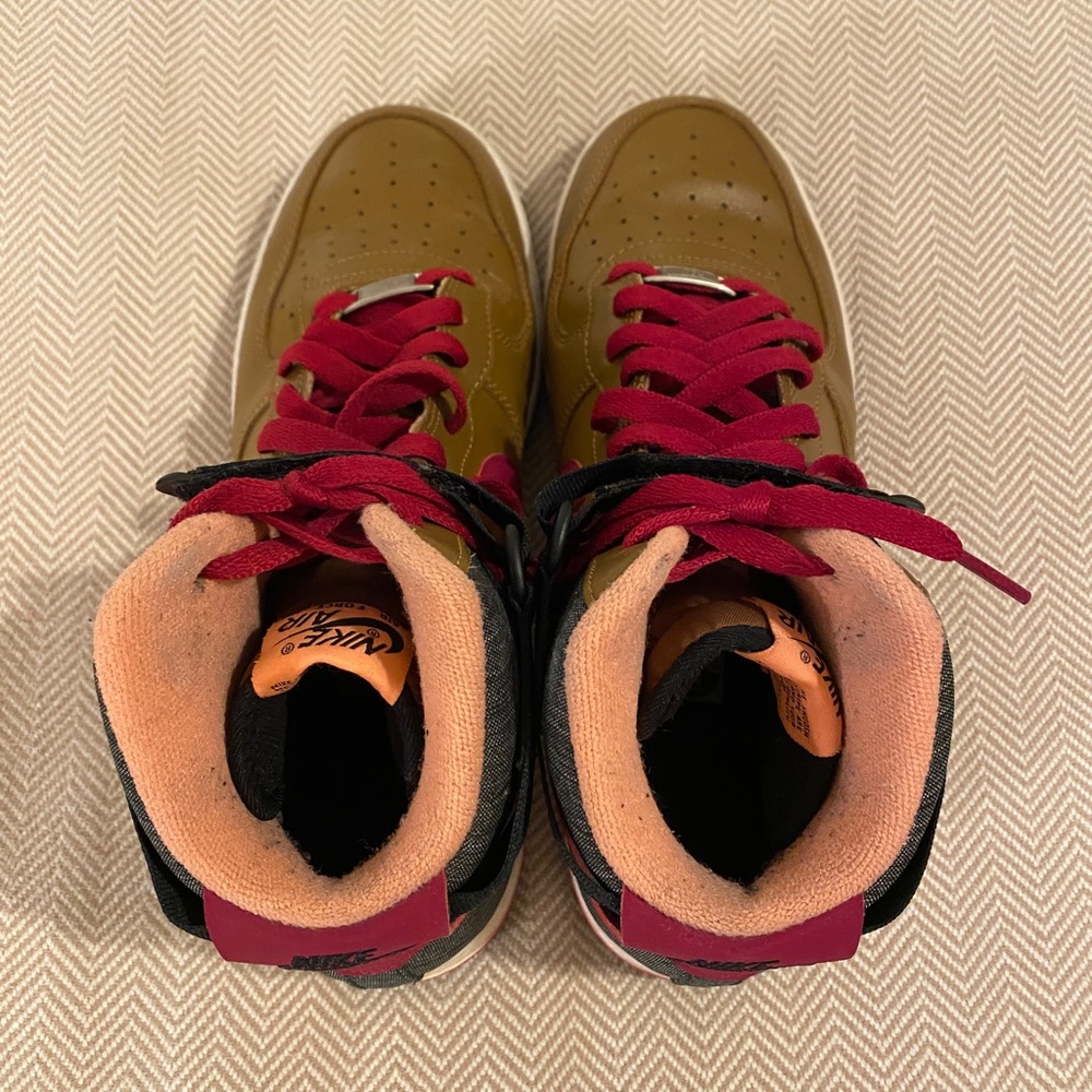 2013 Nike Air Force 1 AF1-82 Ale Brown High Tops - Picture 9 of 11